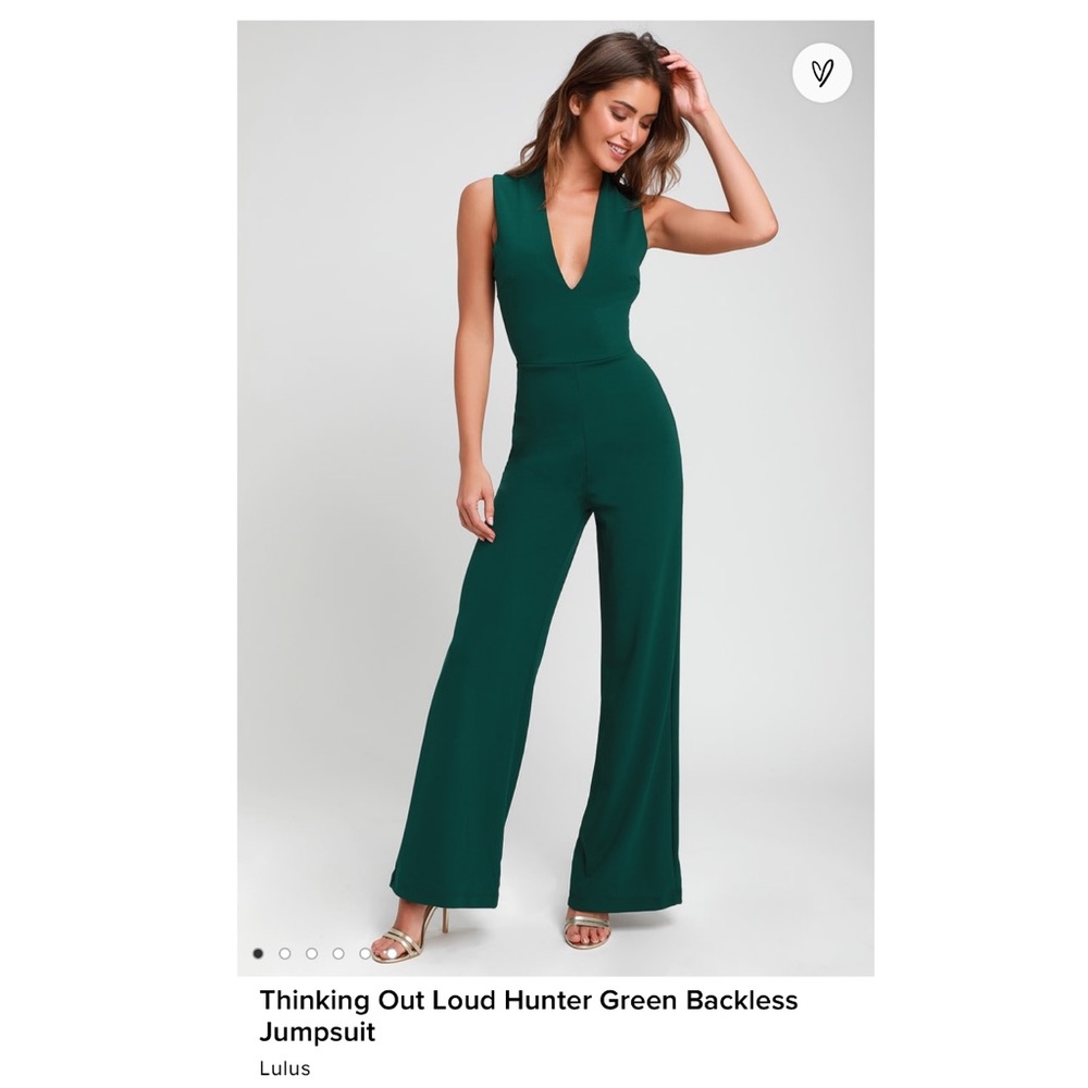 Lulus Green “Thinking Out Loud” Jumpsuit